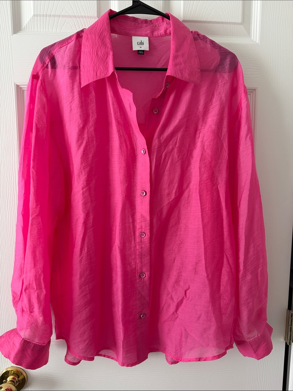 CAbi Hot Pink Long-Sleeve Button-Down Shirt